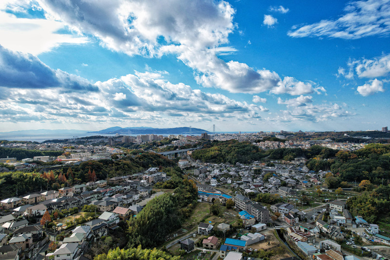 空から民家　景色